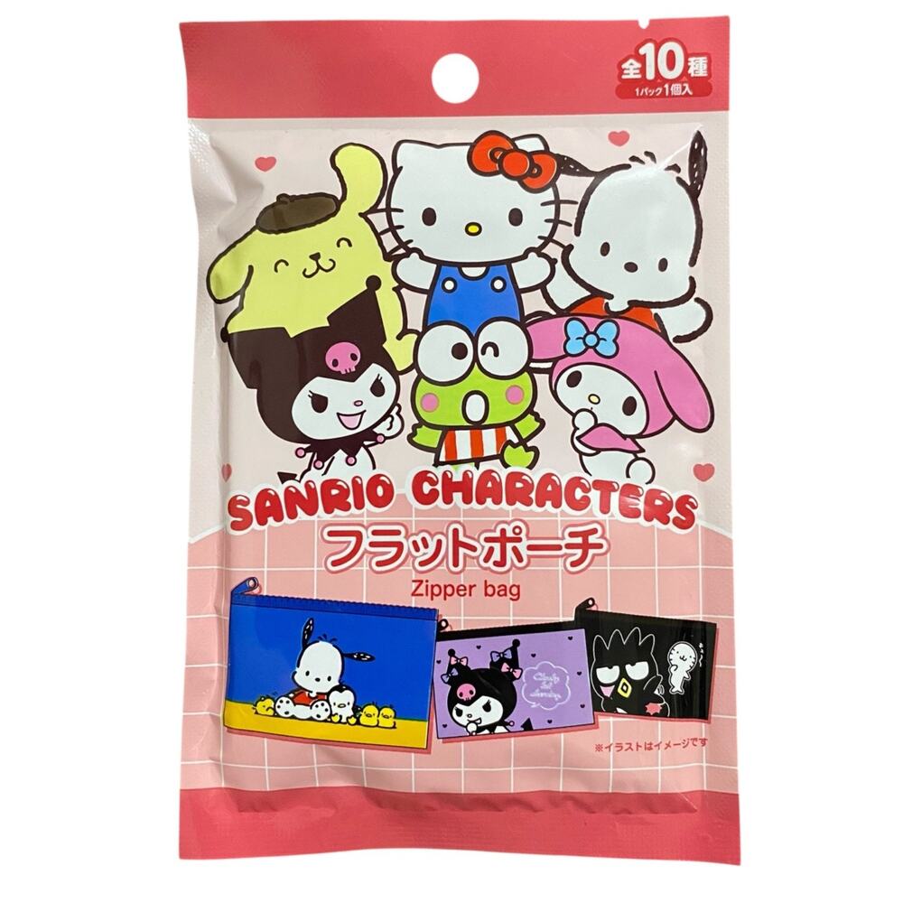 Sanrio Characters Flat Zipper Pouch Blind Bag Hello Kitty Kuromi My Melody